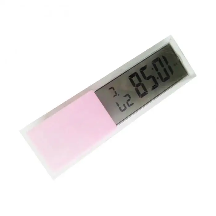 Домашний Автомобиль цифровые часы термометр прозрачный ЖК-дисплей автомобильные часы с присоской украшения M8617