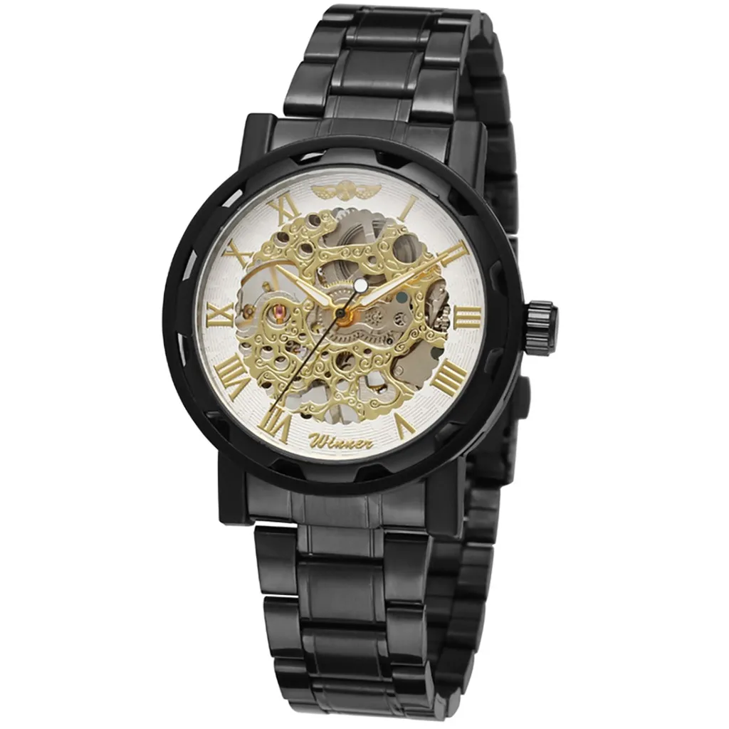 T-WINNER, мужские механические часы со стальным ремешком, роскошные дизайнерские деловые Модные мужские наручные часы, мужские часы zegarek meski - Цвет: A