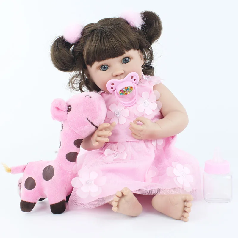 40cm Full Silicone Reborn Baby Doll Toy For Girls Vinyl Handmade Princess Mini Babies Doll Child Bathe Toy Collectible Art