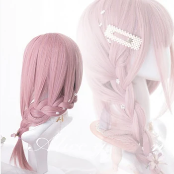 Kawaii Pink Lolita Straight with Bangs Wig  4