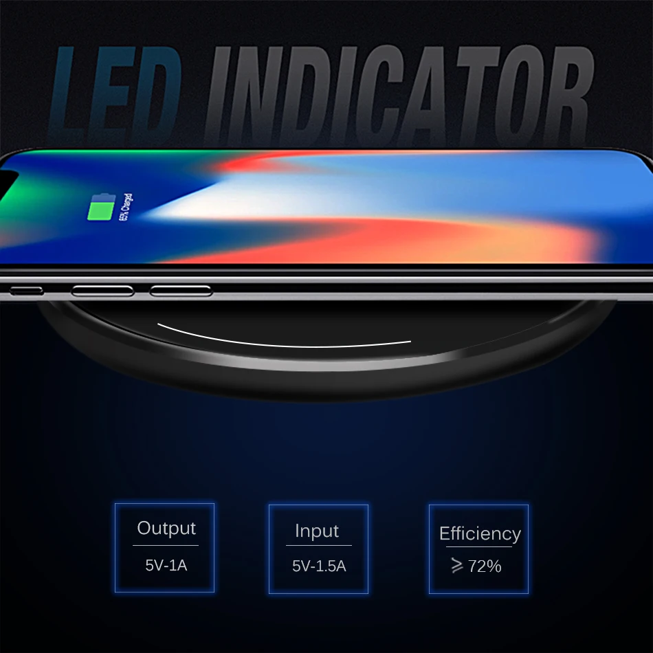 CinkeyPro Wireless Charger Charging Pad for iPhone 8 10 X Samsung S7 S8 5V:1A Adapter Charge Mobile Phone QI Device Universal 4