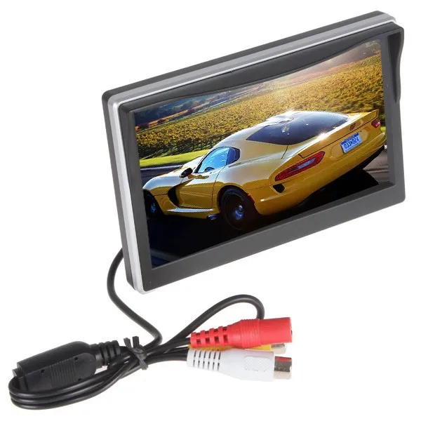 Free shipping 5 TFT LCD screen Car Monitor HD800*480 Car Reversing Parking Monitor with 2 video input,Rearview camera optional