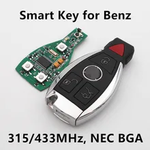 (Für BENZ) Auto Smart-Remote-Key 3 + 1 Tasten 315 MHz 433 MHZ für Mercedes NEC Chip BGA stytle 2000 +