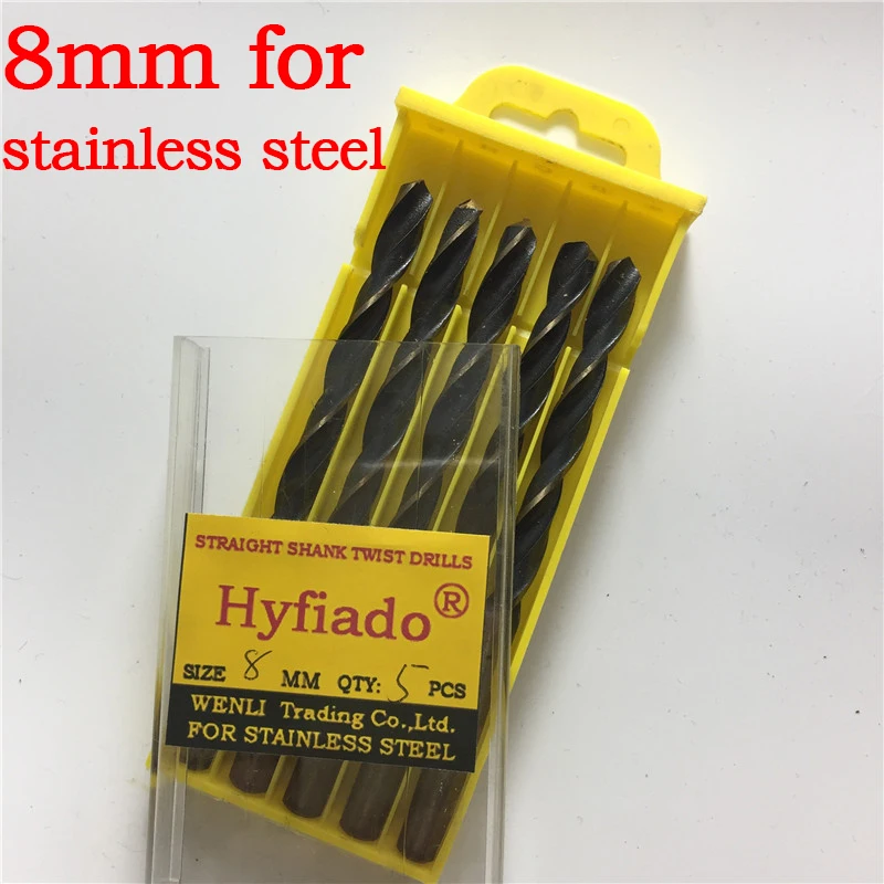 

5 Pieces 8mm Hole Saw DIN338 HSS Mini Carbide Twist Drill Bits Set Metalworking Tool For Boring Holes In Stainless Steel