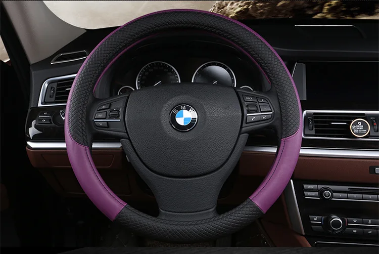 PU Leather Universal Car Steering-wheel Cover 38CM Car-styling Sport Auto Steering Wheel Covers Anti-Slip Automotive Accessories 21 10