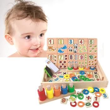 

Baby Early Educational Toys Wooden Math Calculating Animal Cognitive Educational Learning Toy For Kids Children