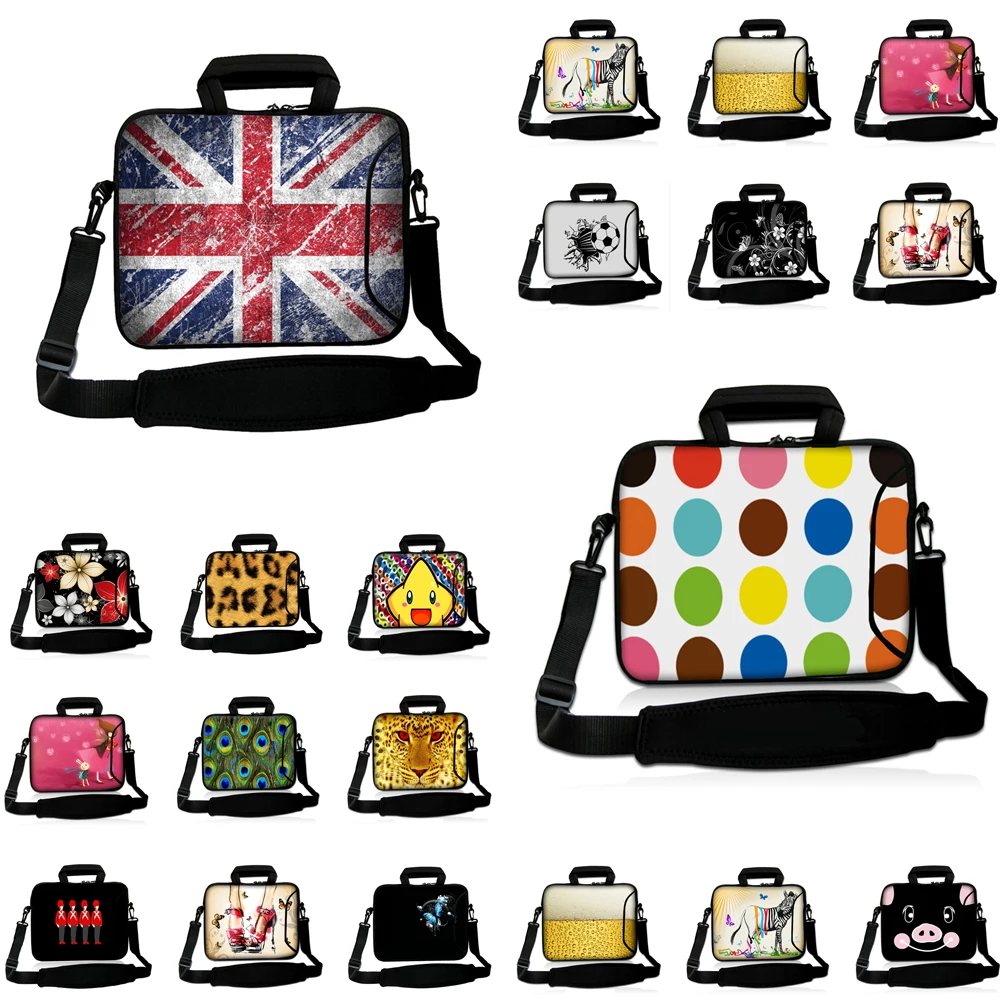 Ручка из неопрена сумка для переноски 10 12 13 14 15,6 17 15,4 9,7 дюймов для ноутбука на ремне Портфель модные противоударные чехлы