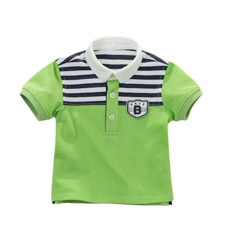 Brand 2017 Summer child boy clothing Green Striped kid baby boy casual polo shirts short sleeve