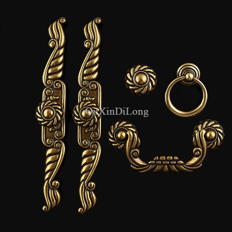 الرجعية خمر 2 PCS الأوروبية العتيقة مطبخ مجلس الوزراء مقابض باب خزانة خزانة درج تسريحة مجلس الوزراء التأثيرات مقابض و المقابض