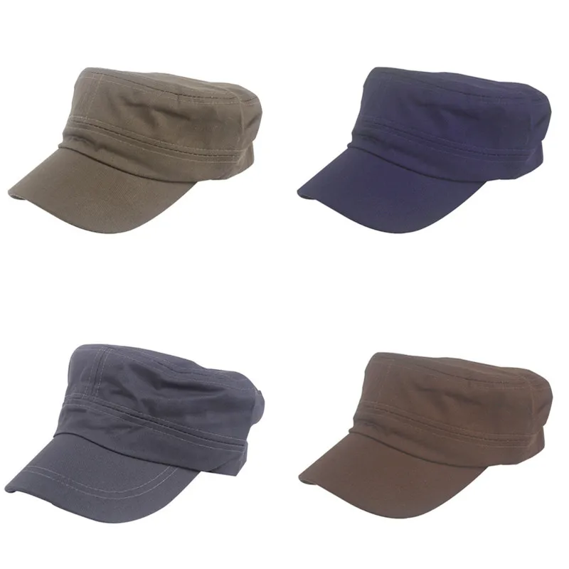 

Unisex Men Women Adjustable Classic Style Plain Flat Vintage Army Hat Cadet Military Patrol Cap