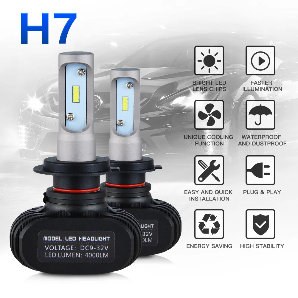 

LED Headlight Bulbs Head Lamp Fog Light Bulbs H7 Hi /Low Beamn For Honda NRX1800 Valkyrie Rune NSS250 Reflex Silver Wing ABS Etc