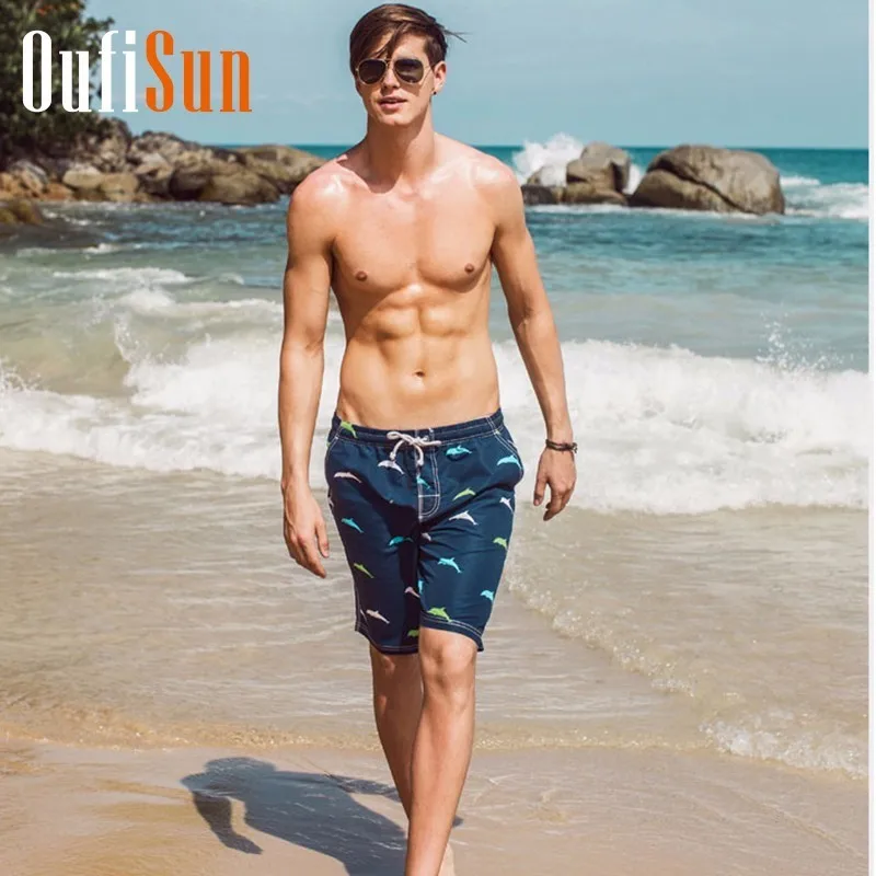 Oufisun лето бренд Для мужчин пляжные бермуды доски для серфинга шорты Мужские Шорты для купания Для мужчин быстрое высыхание воды спортивные Купальники Шорты Для мужчин