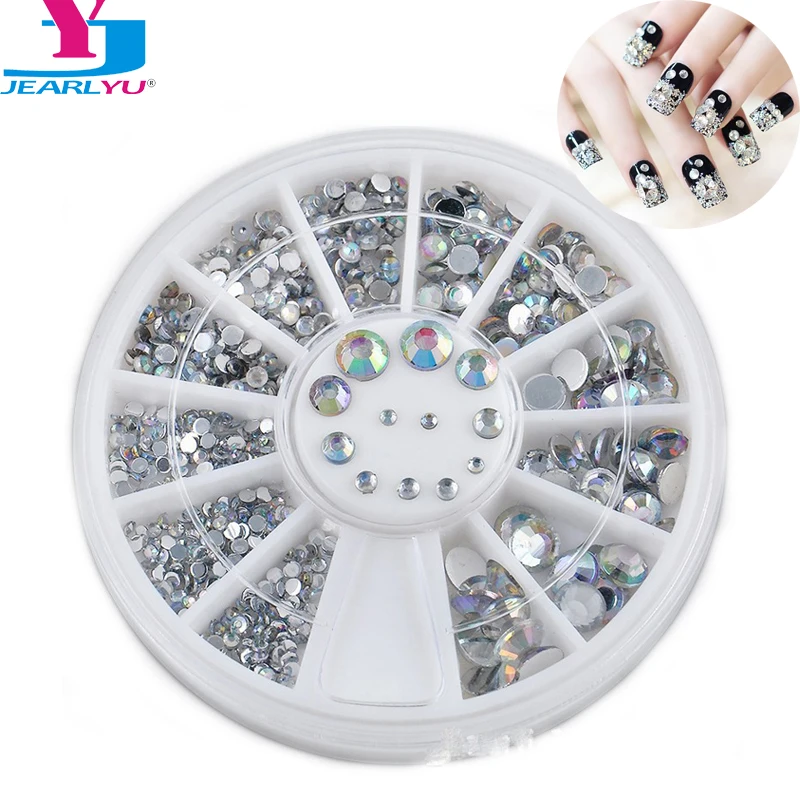 

Nail Rhinestones Mixed Silver Round Diamond 1.2mm/2mm/3mm/4mm 3D Nail Decoration Acrylic UV Gel Polished Art Decororation Stones