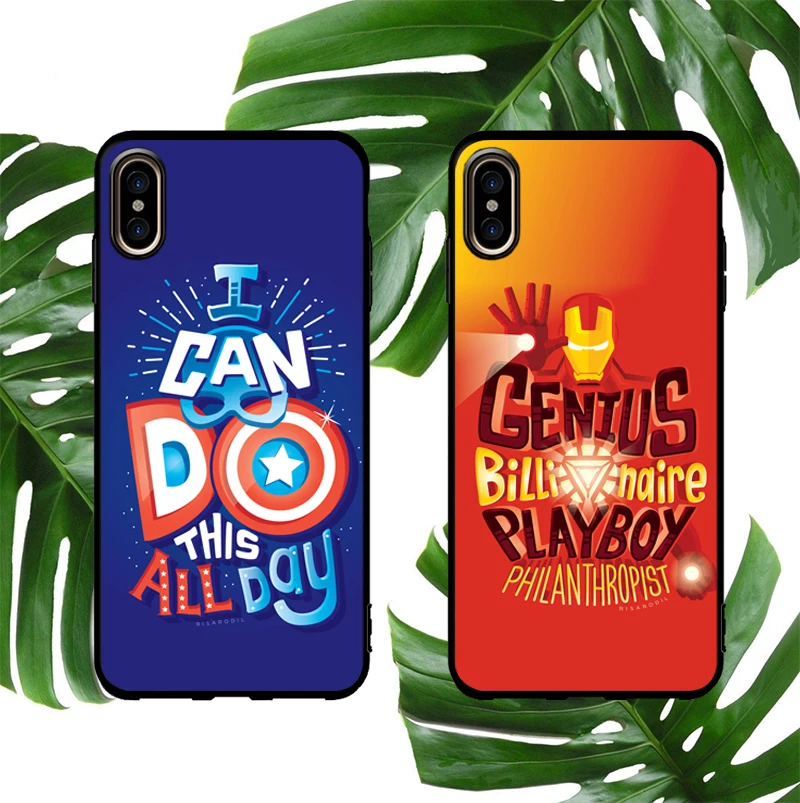 

Marvel Soft Case For Iphone X Xs Max Xr 8 7 6 6s Plus Phone Cover Matte Silicone Avengers Iron Man Tony Captain Coque Fundas
