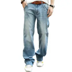 Для мужчин Классические Джинсы для женщин прямые полной длины Повседневное брендовые весенние джинсы человек брюк Осенние ковбойские