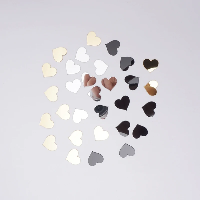 Small Heart Sticker 100 pieces 2.25x2cm Acrylic Mirror Sticker Wedding Decor Kid's Room DIY Accessory Party Guest Gifts