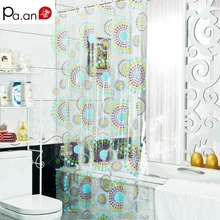 New Arrival Transparent Pvc Bathroom Shower Curtain Endless Printed Waterproof Moldproof Curtains Home Products Free Shipping