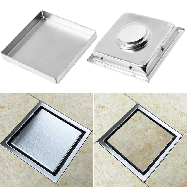 Hidden Shower Drain Square Shaped Stainless Steel