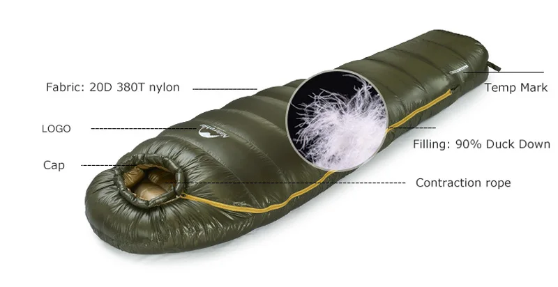 Naturehike зимний спальный мешок для кемпинга, сверхлегкий спальный мешок с утиным пухом, походный спальный мешок, сохраняющий тепло, водонепроницаемый спальный мешок