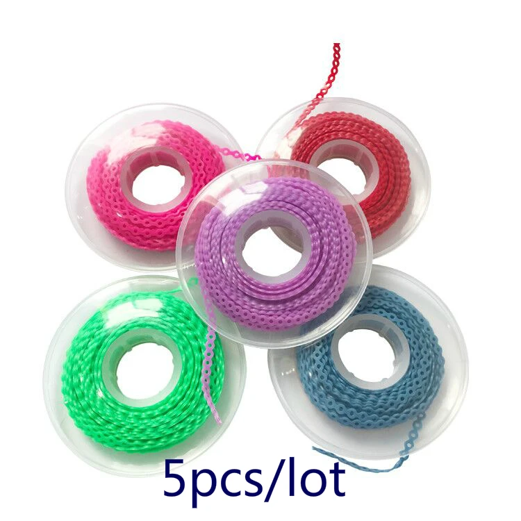 

5pcs Dental Orthodontic Elastic Ultra Power Chain Rubber Ligature Ties Spool Chain Dentist Products Materials 15 Feet