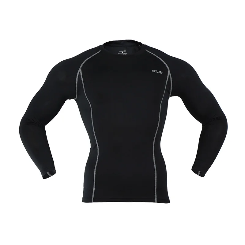 Camada de Base Meias de compressão Homens Mangas Compridas Camisas de Treino de Fitness T Shirt Roupas