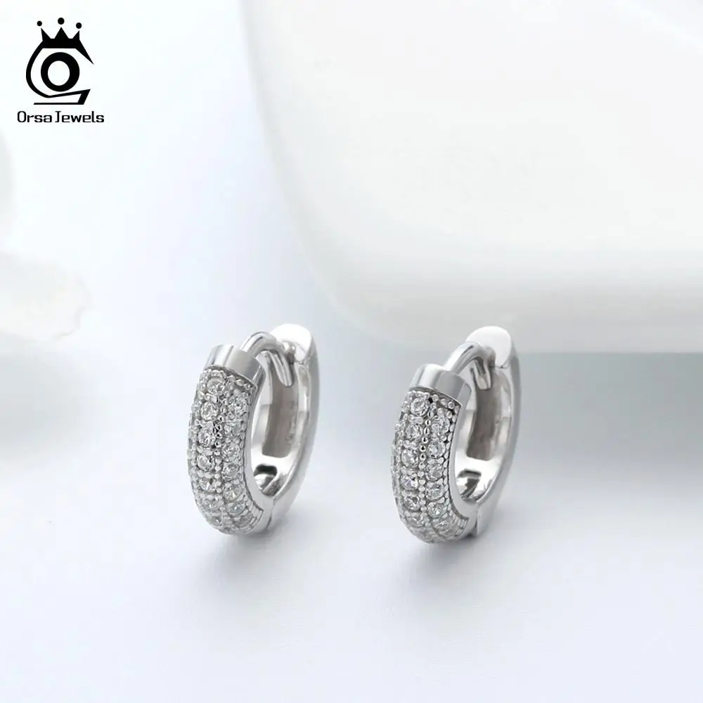 ORSA JEWELS серебряные серьги кольца для женщин круглые сережки из стерлингового