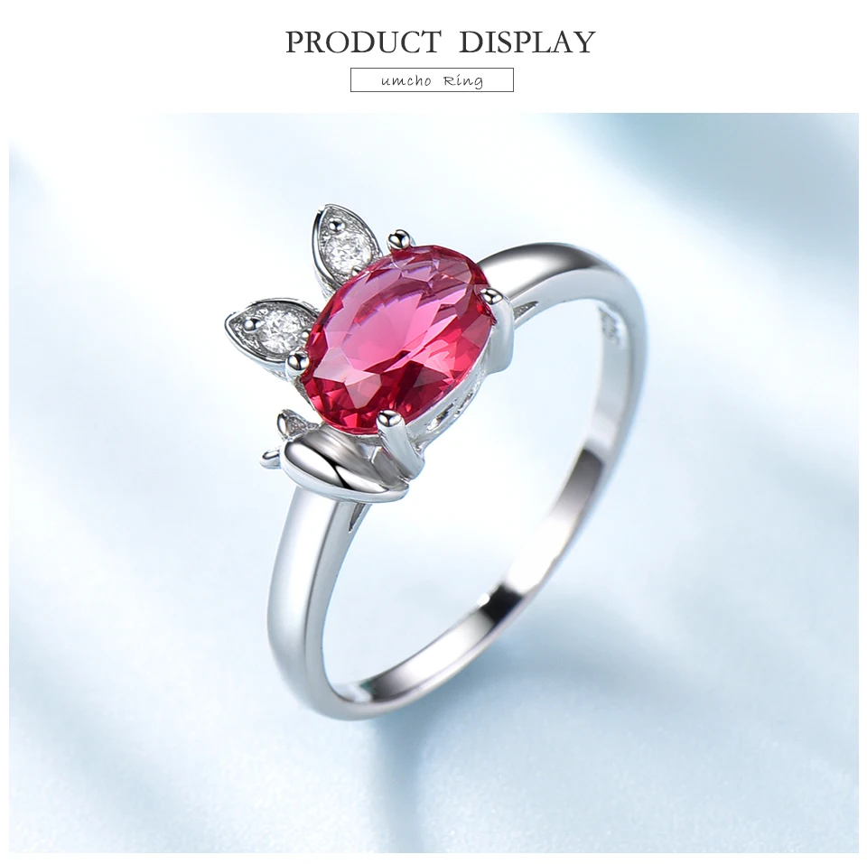 UMCHO  Ruby 925 sterling silver rings for women RUJ088R-1-PC (3)