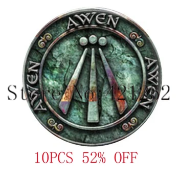 

Rustic Awen in Blueish Greens Pendant necklace keyring bookmark cufflink earring