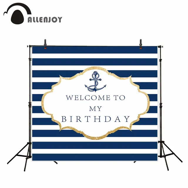 Allenjoy photo background Blue and white stripes backdrop cool anchor birthday background photo photography background