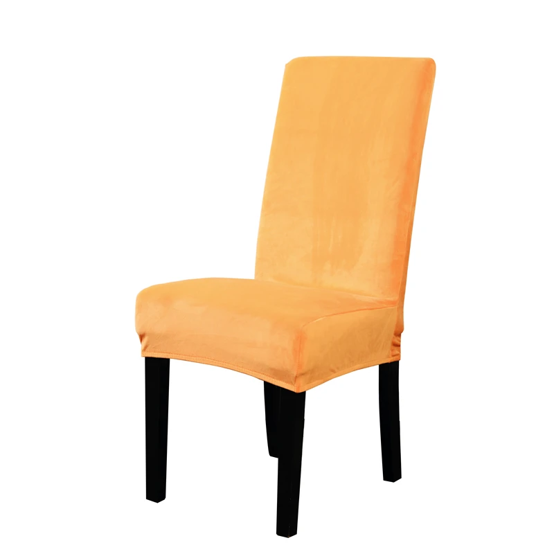 Dreamworld 6 шт. сплошной цвет стрейч чехлы на стулья для дома спандекс бархат чехлы на стулья для столовой гладкокрашеные черные чехлы на стулья