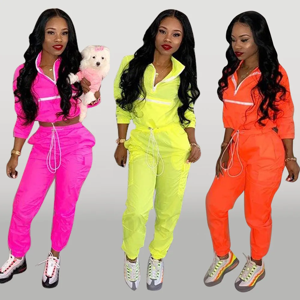 

Women Two Pieces Sets Tracksuit Solid Sports Outfits Plus Size XXL Chandal Mujer Hot Sale Conjuntos De Mujer