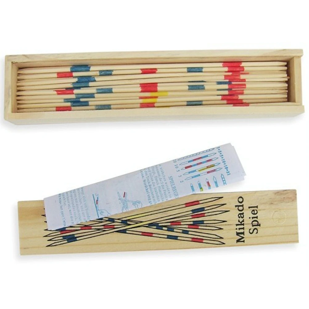 

Baby Educational Wooden Traditional Mikado Spiel Pick Up Sticks With Box Game Spillikin Game stick Souptoys Multiplayer Game