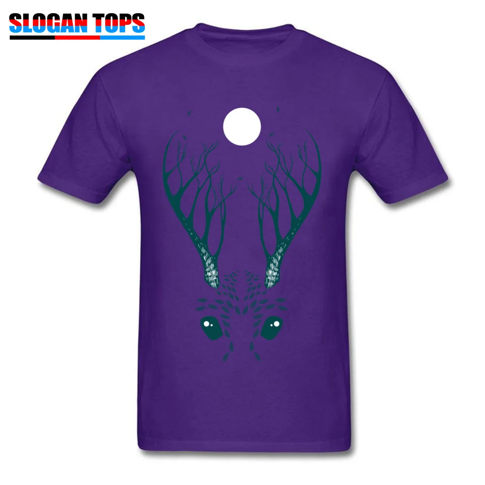 Forest Spirit Crewneck T-shirts Lovers Day Tops Tees Short Sleeve 2018 Popular 100% Cotton Normal T Shirt Gift Men's Forest Spirit purple
