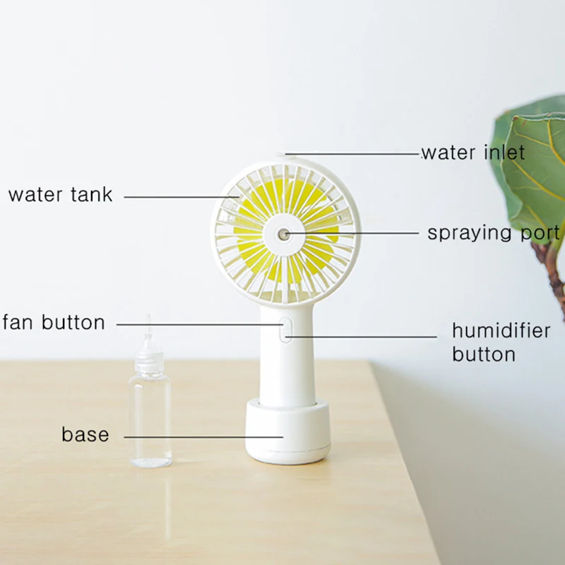 2000 мАч портативный распылитель воды туман вентилятор электрический Usb Перезаряжаемый Ручной мини охлаждающий воздух вентилятор кондиционер увлажнитель воздуха для Outdo