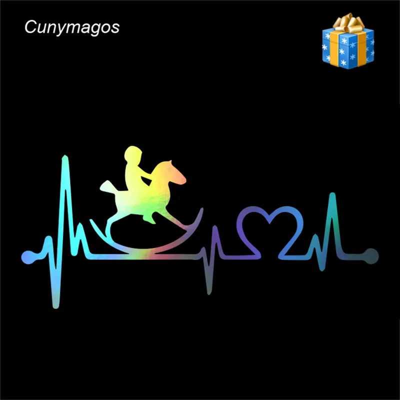 Rocking Horse Heartbeat Lifeline Car Sticker Vinyl BABY ON HORSE Motorcycle Auto Stickers 19.4cm*8.9cm | Автомобили и мотоциклы