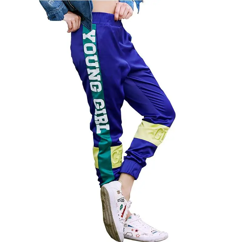 

2017 Biutefou brand New Summer embroidery letter print harem pants women fashion stripe patchwork loose pants