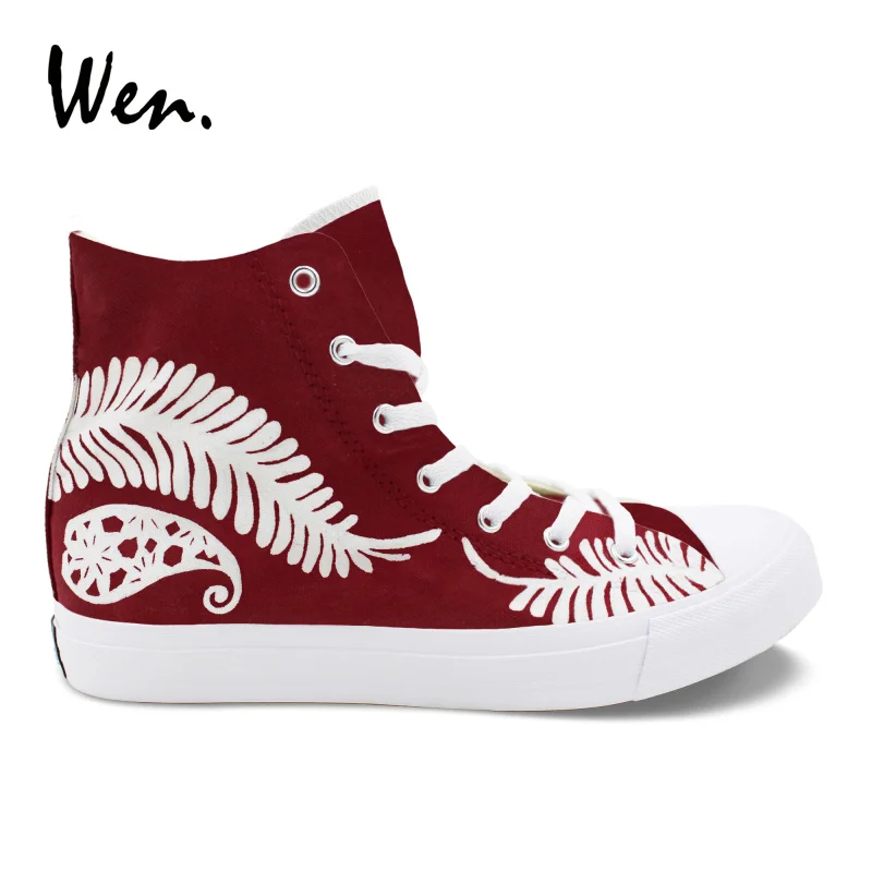 Noël Aider Joyeux Vulcaniser Plumes À Toile Wen Espadrilles La Chaussures Unisexe Haute Thème Plat Sneakers Design Peint Personnalisé Main UzMVSpq