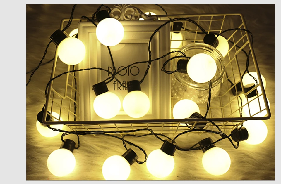 Festoon LED Globe Fairy String Lights Christmas Garland 20 LED String Light Balls Bulb Outdoor Wedding Garden Party Decoration (8)
