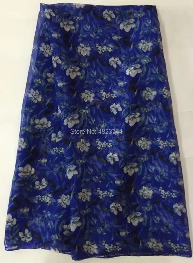ASL71129-6 light African chiffon silk fabric for dress high quality printed lace fabric. 4.5meters! | Дом и сад