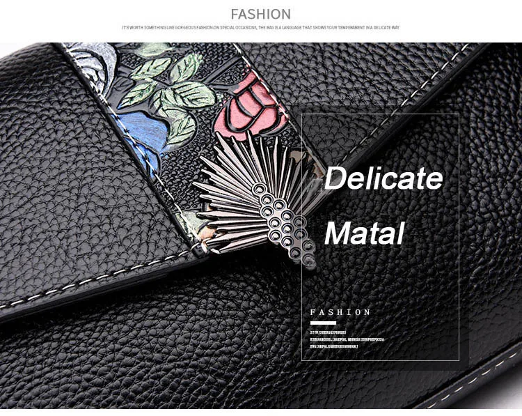 Women's Vintage Floral Printing Messenger Bag Female Black Brown Red Crossbody Flap bag Women Fashion Small Phone Purse Handbags (6)