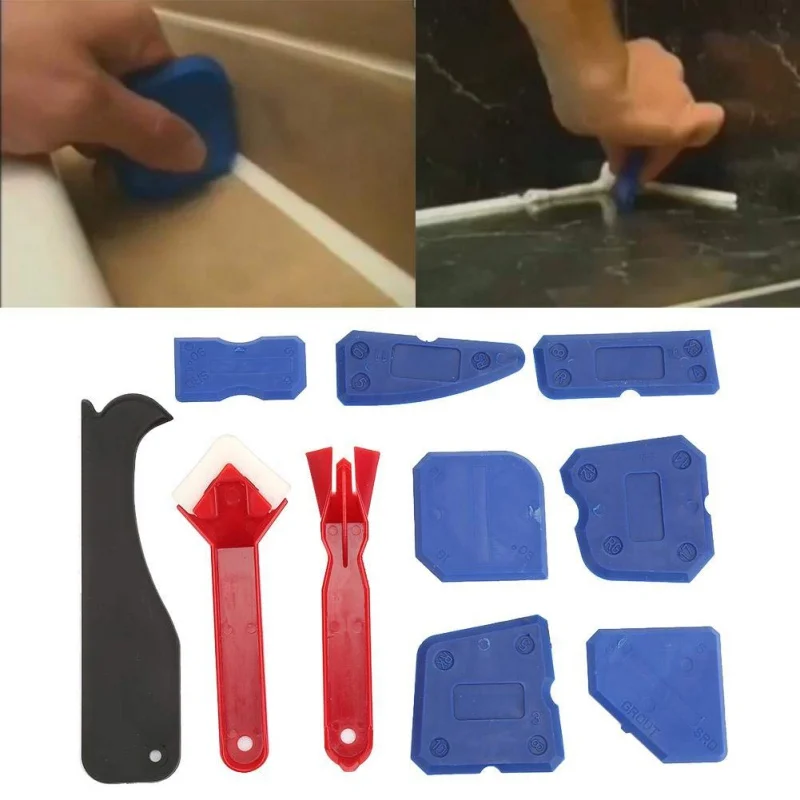  10pcs Silicone Sealant Spreader Spatula Scraper Cement Caulk Removal Tool Kit Window Door Caulking 