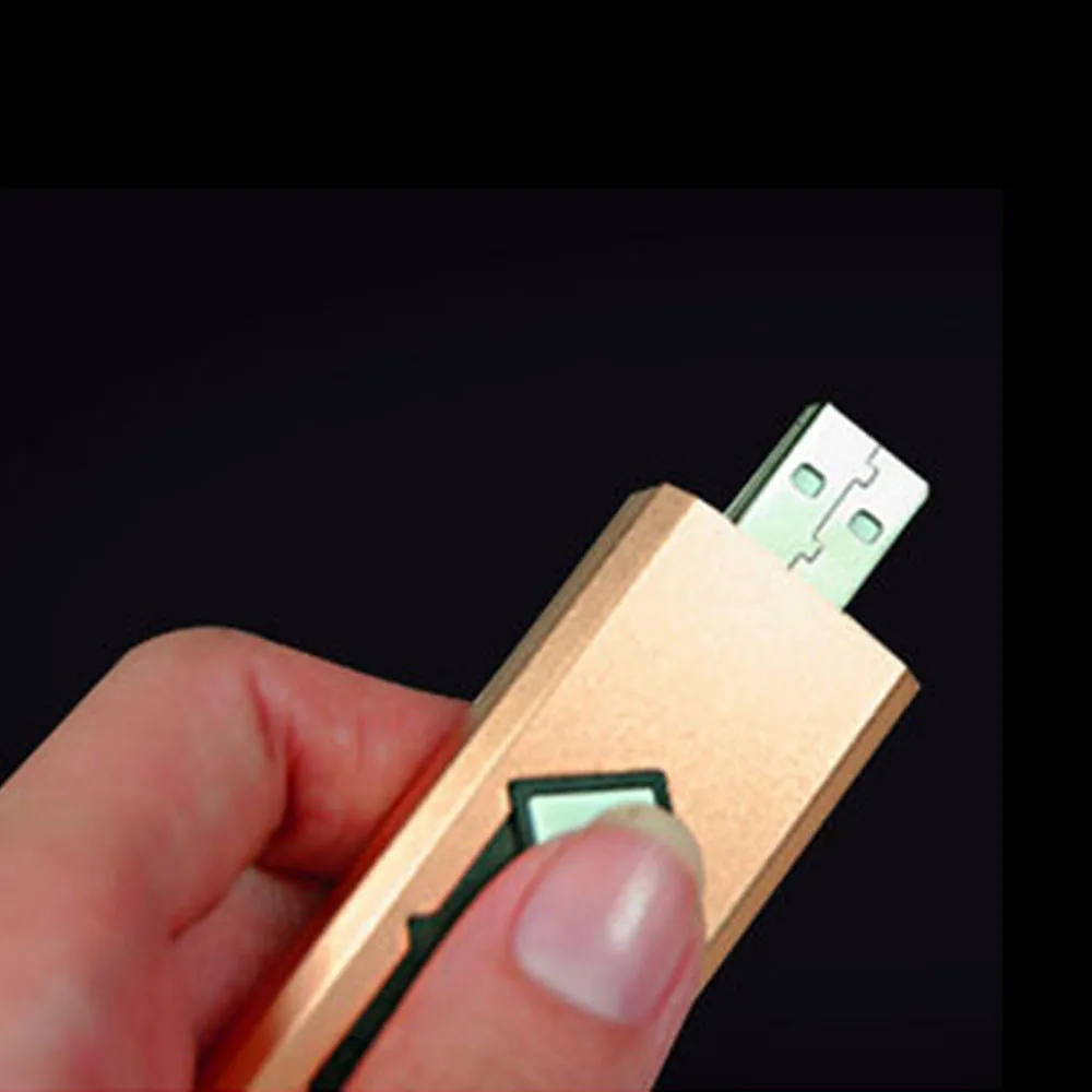 Металлическая зеленая безопасная для окружающей среды USB зарядка зажигалка с функцией проверки банкнот перезаряжаемая спичка прикуриватель