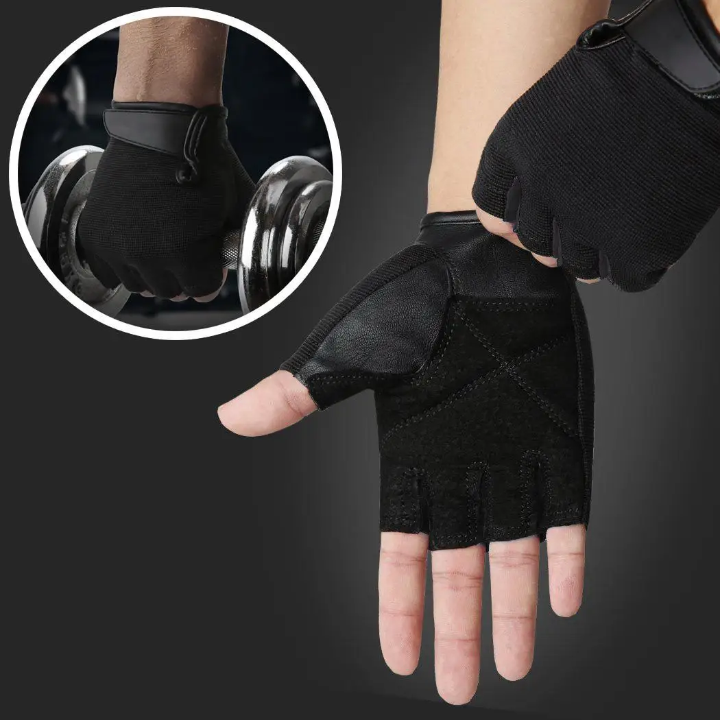 Спортивные взрослых инструмент для упражнений для мужчин половина мощность Велоспорт черный Палец Тяжелая атлетика пара гребные перчатки - Цвет: type1