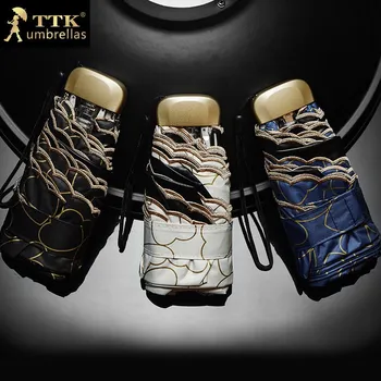 

Travel Mini Umbrella Sun Anti UV Parasol Pocket Umbrella Rain Women Portable Small Size Sunscreen Girls Umbrella Black Coating