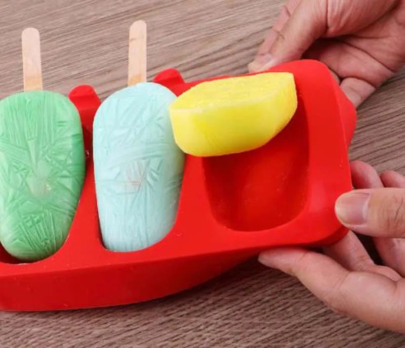 1PC Silicone Ice Cream Mold Ice Cubes Tray Frozen Popsicle Molds Ice