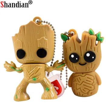 

SHANDIAN Lovely cartoon Groot usb flash drive disk cute super heros memory stick Pen drive 4gb 8gb 16gb 32gb 64gb U disk