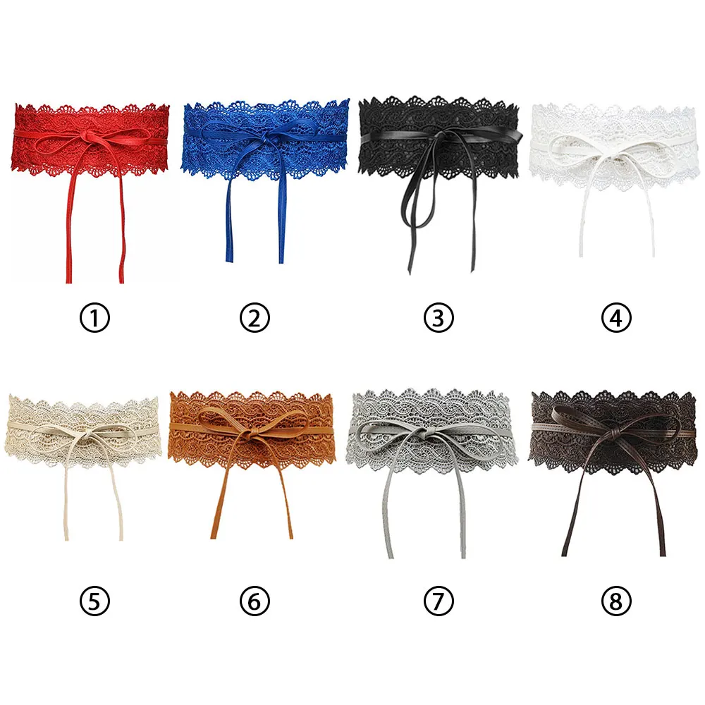 

Fashion 2019 Muticolor Corset Lace Belt Woman Tie Waist Belts for Women Wedding Dress Waist Band
