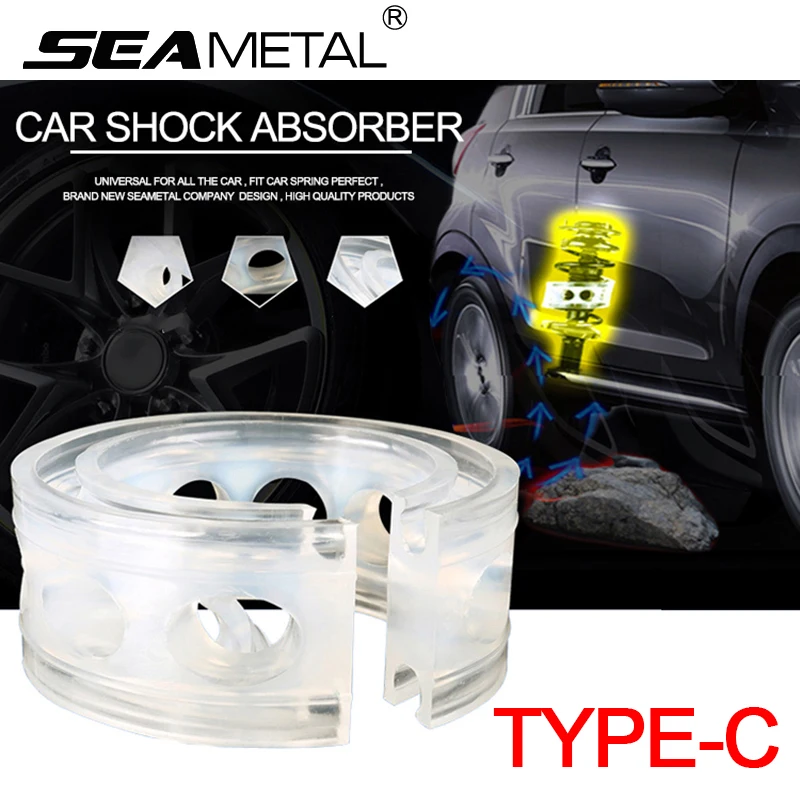 

Car Shock Absorber Spring Bumper Power C Type 2Pcs Cushion Buffer Auto Springs Bumpers Universal For Auto-buffer In The Car