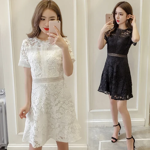 Fitaylor 2018 Summer Hollow Out Sexy Club Lace Dress Women O Neck Short Sleeve Vintage White Dress Female Evening Party Dresses Fitaylor 2018 Summer Hollow Out Sexy Club Lace Dress Women O Neck Short Sleeve Vintage White Dress Female Evening Party Dresses