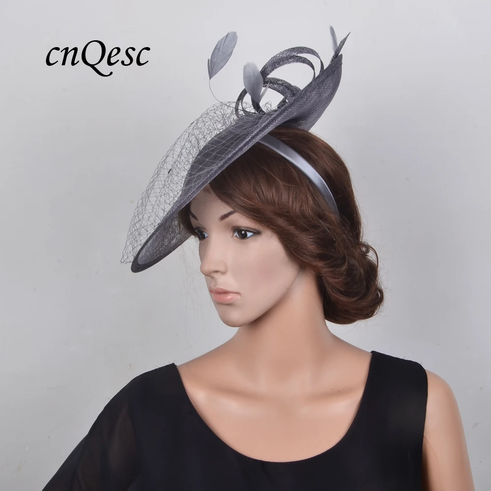 silver fascinator the races Hatinator for wedding